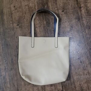 Womens Cream & Navy Tote Bag